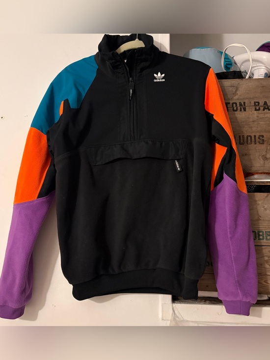 adidas Other - adidas Originals PT3 Black Colorblock Half-Zip Fleece Jacket Size Extra Small